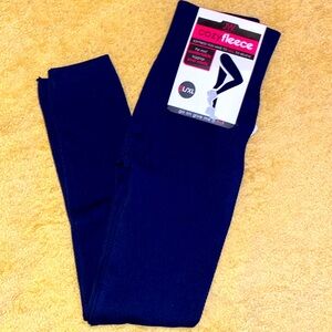 Cozy fleece lined leggings, size L/XL. Navy blue colored.
